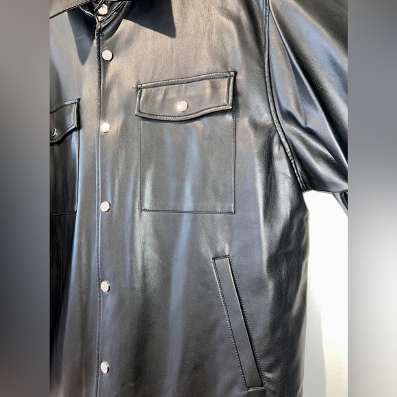 ZARA Faux Leather Overshirt - Picture 6 of 8